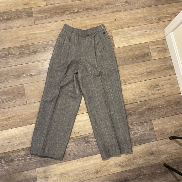 Giorgio Sant’Angelo High Waisted Dress Pants Plaid Tweed Trousers - Picture 1 of 4